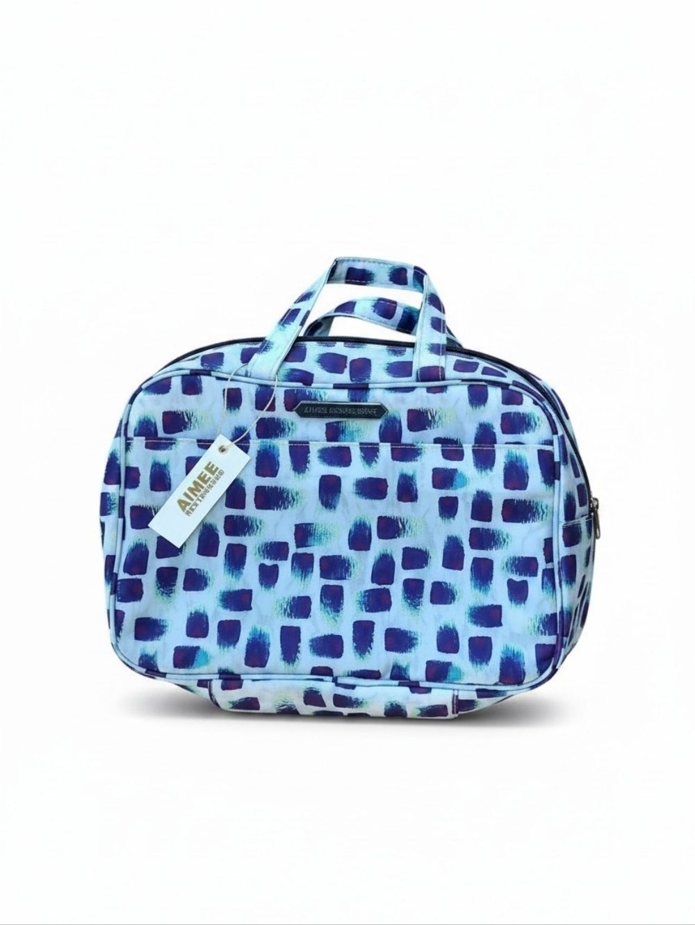 Aimee Kestenberg Aqua and Navy Brushstroke Travel Tote